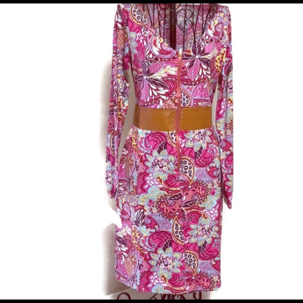 Tracy Negoshian purple reversible shift Dress